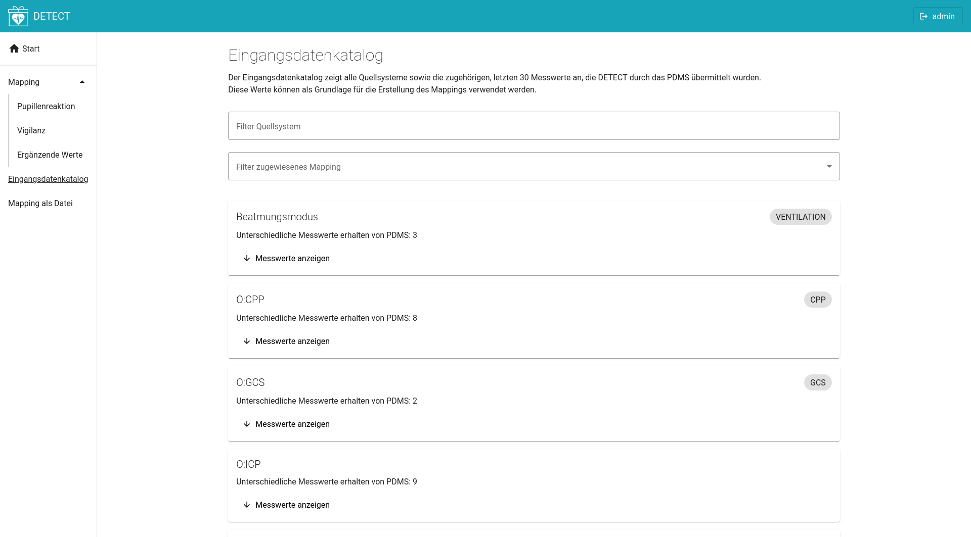 Eingangsdatenkatalog